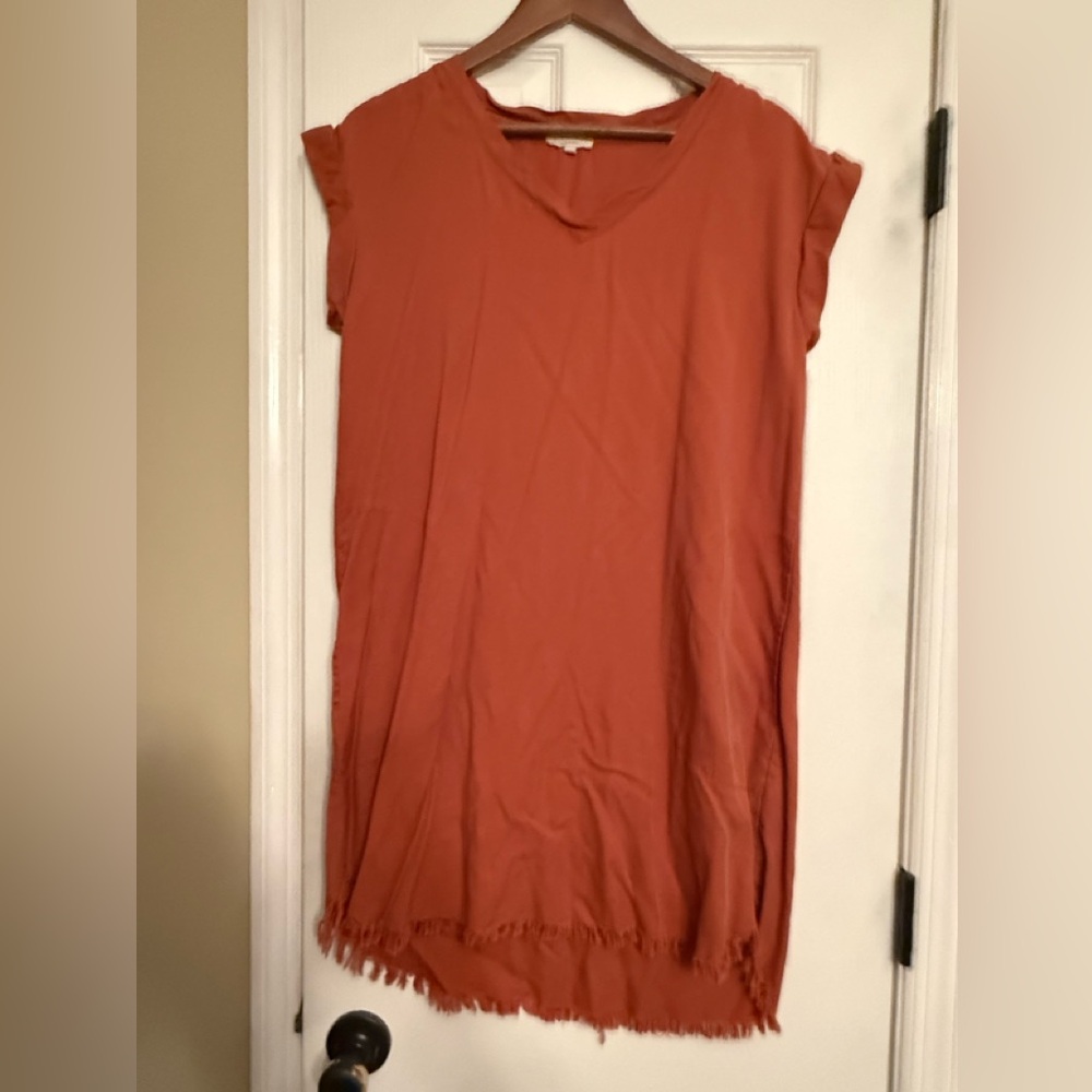 Mystree Terracotta brunt orange small Tunic dress $79 Anthropologie